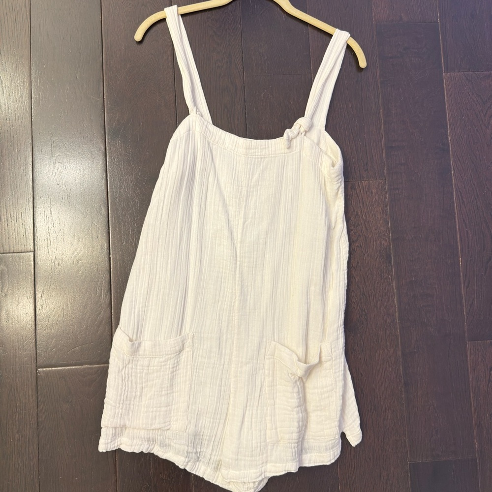 LSpace Cream Sleeveless Romper Cover-up - S